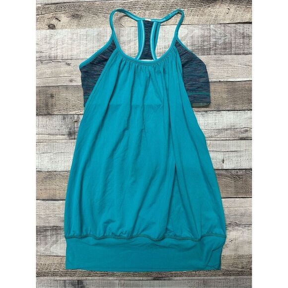 Size 6 Lululemon No Limits Tank Blue Tropics / Wee Are From Space Blue Tropics - Picture 5 of 11